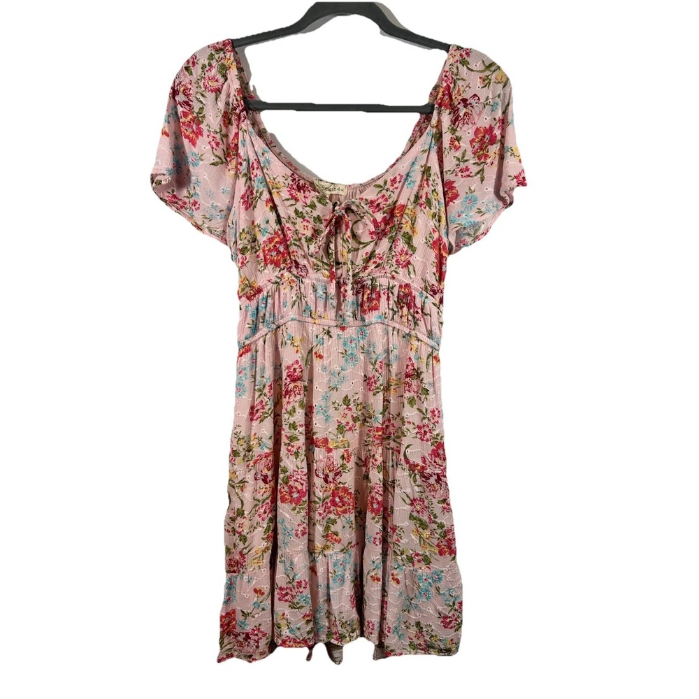 Rewind Babydoll Floral Dress M Smocked Ruffled Cottage Fairy Festival Coquette
